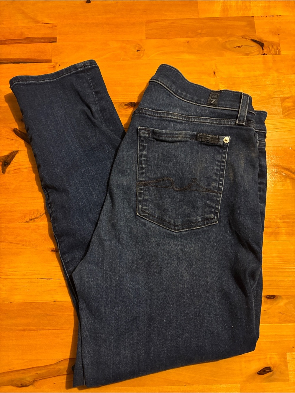Dark Blue Women's Jeans - Seven For All Mandkind Stretch Denim